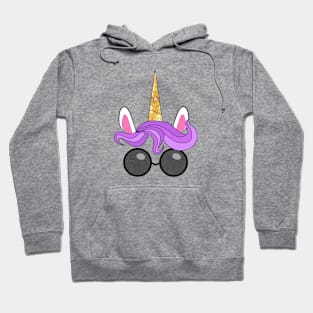 Happy unicorn face. Hand drawn style. Birthday decoration theme illustration Hoodie